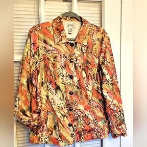 Chico's Women's Jacket sz 2 Pink Leopard Zebra Print from Chico's Addition Line